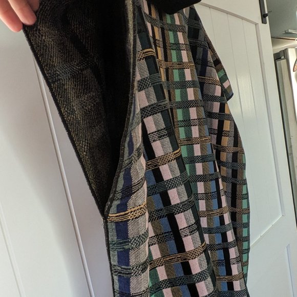 Anthropologie Aldomartins Gracie Plaid Cowl Neck Turtleneck Poncho SIZE L - Picture 13 of 16